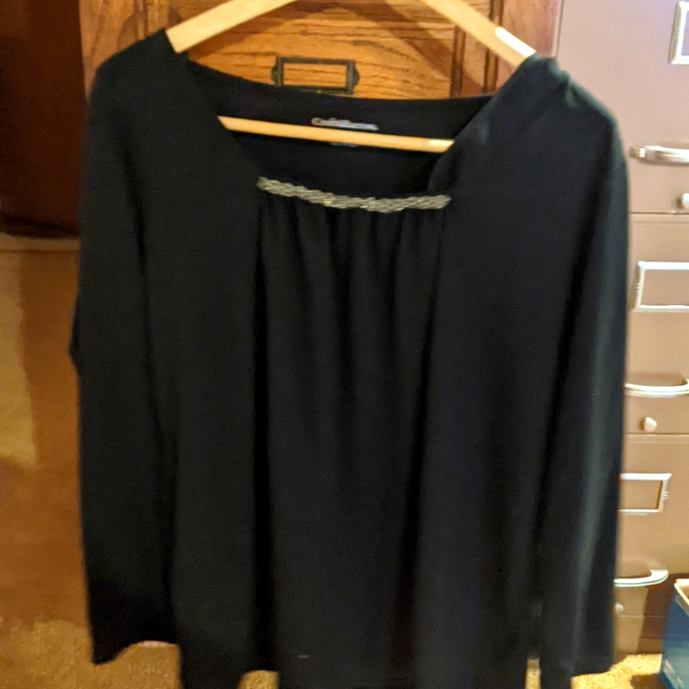 Croft and Barrow brand, size 2x, black with beading